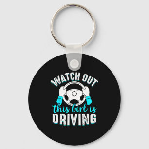 Watch Out Girl Is Driving Funny New Driver Women G Key Ring