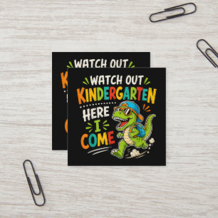Watch Out Kindergarten Here I Come Dino Square Business Card