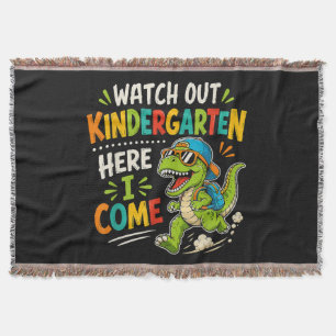 Watch Out Kindergarten Here I Come Dino Throw Blanket