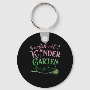 Watch Out Kindergarten Pink And Green Here I Come Key Ring