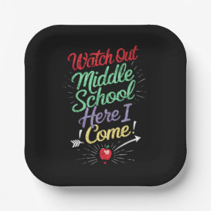 Watch Out Middle School Here I Come School Paper Plate