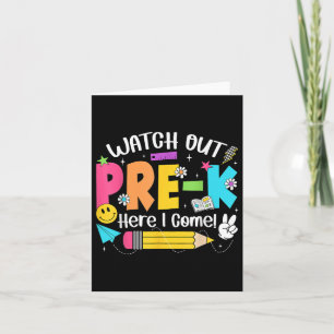 Watch Out Pre-k Here I Come Back To School Boys Gi Card