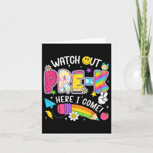 Watch Out Pre-k Here I Come Back To School Boys Gi Card