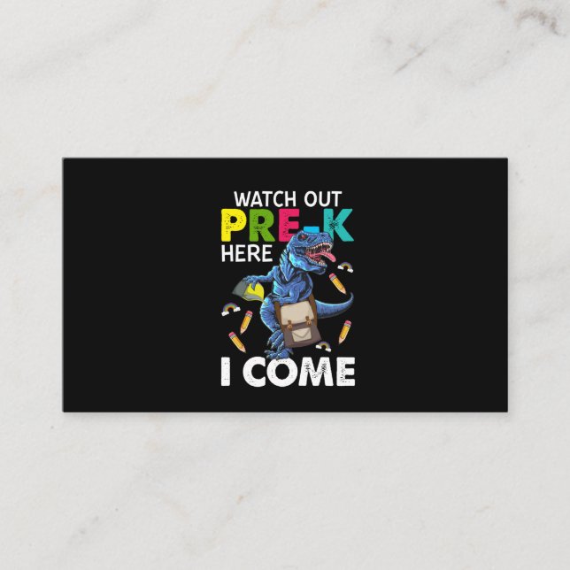 Watch Out Pre-k Here I Come Business Card (Front)