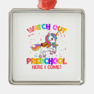 Watch Out Preschool Here I Come Metal Tree Decoration