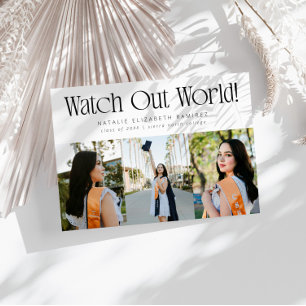 Watch Out World Multi Photo Graduation Announcement