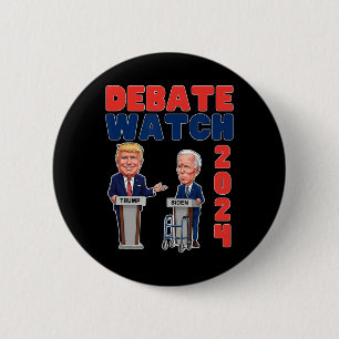 Watch Party 2024 - Trump Biden - President - Elect 6 Cm Round Badge