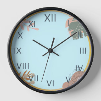 watch "Pastell Leaf - pastel blue" Clock