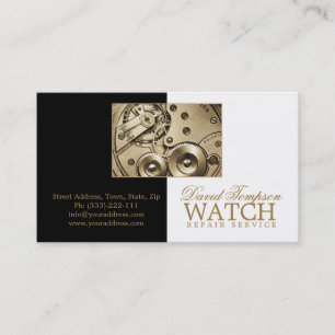 Watch Repair Service Watchmaker Black & White Card