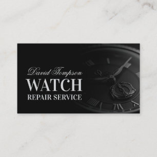 Watch Repair Service Watchmaker Solid Black Business Card