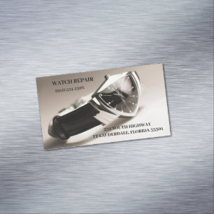 Watch Repair Store Jewellery Store Vintage Watch Magnetic Business Card