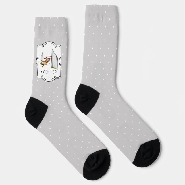 Watch This! Dog - agility funny swinging dog Socks (Right)