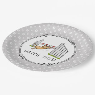 Watch This! Dog - funny dog agility Paper Plate
