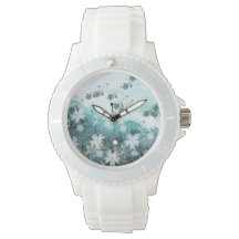 Watch white blue grey daisy floral