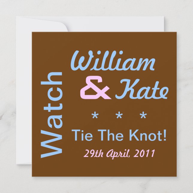 Watch William and Kate Tie The Knot Invitation (Front)