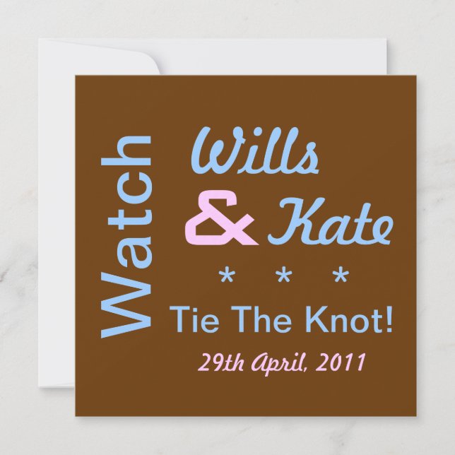 Watch Wills and Kate Tie The Knot Invitation (Front)