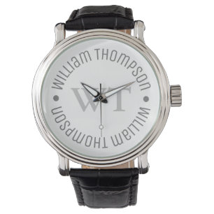 Watch with Grey Name (circle monogram)