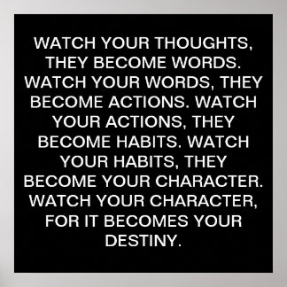 WATCH YOUR THOUGHTS POSTER