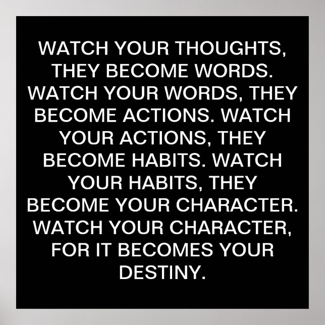 WATCH YOUR THOUGHTS POSTER (Front)