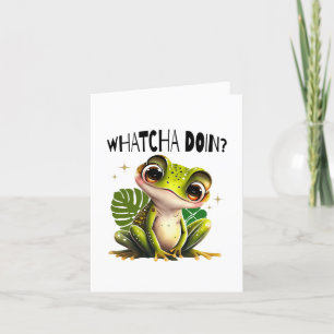 Watcha Doing? Funny Curious Frog Thank You Card