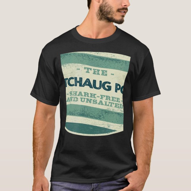 Watchaug Pond Shark Free and Unsalted Camping Rhod T-Shirt (Front)