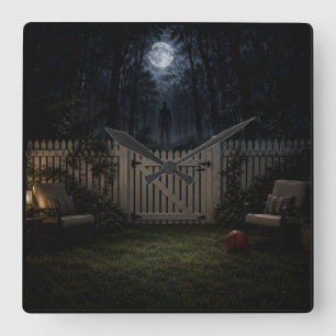 Watcher Beyond the Gate Horror Wall Clock 