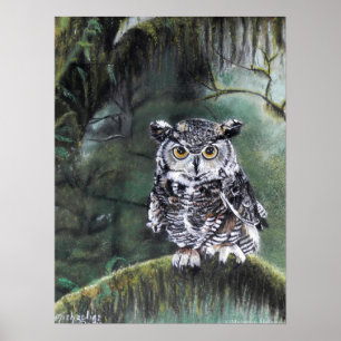 Watcher In The Woods Owl Art Print