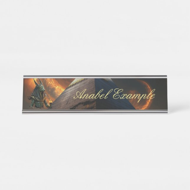 Watcher of the Afterlife – Anubis.   Desk Name Plate (Front)