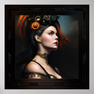 Watcher Of The Storm Steampunk Beauty by Xzendor7 Poster