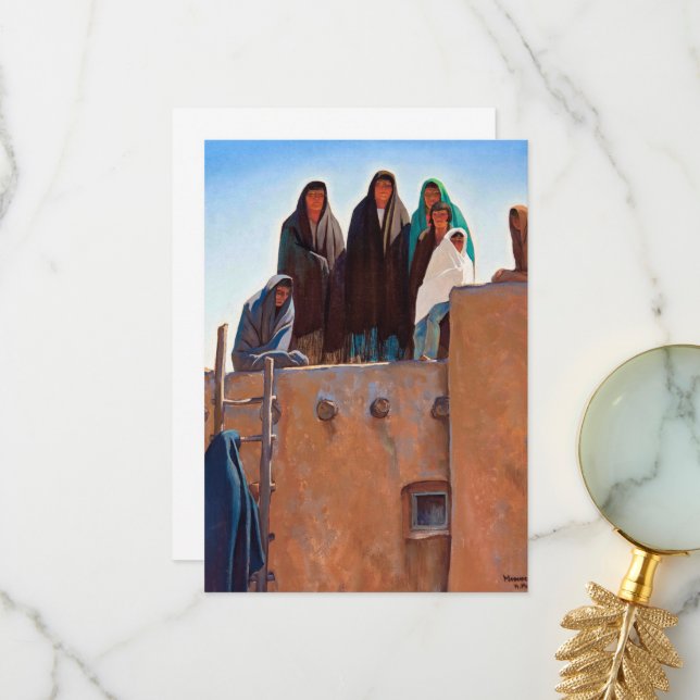 Watchers From the Housetop by Maynard Dixon Thank You Card (Front/Back In Situ)