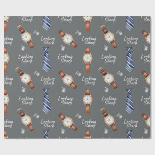  Watches and ties by Natasha Us   Wrapping Paper