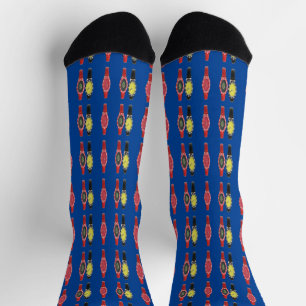 Watches On Deep Blue Socks