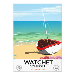 Watchet Somerset vintage train poster