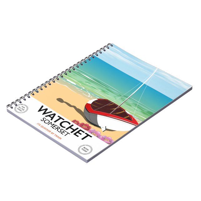 Watchet Somerset vintage train poster Notebook (Left Side)