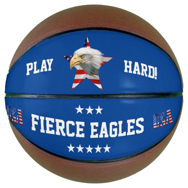 Watchful Bald Eagle, The American Flag, Star Basketball (Front)