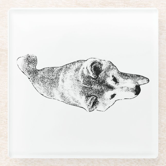 Watchful Companion Glass Coaster (Front)