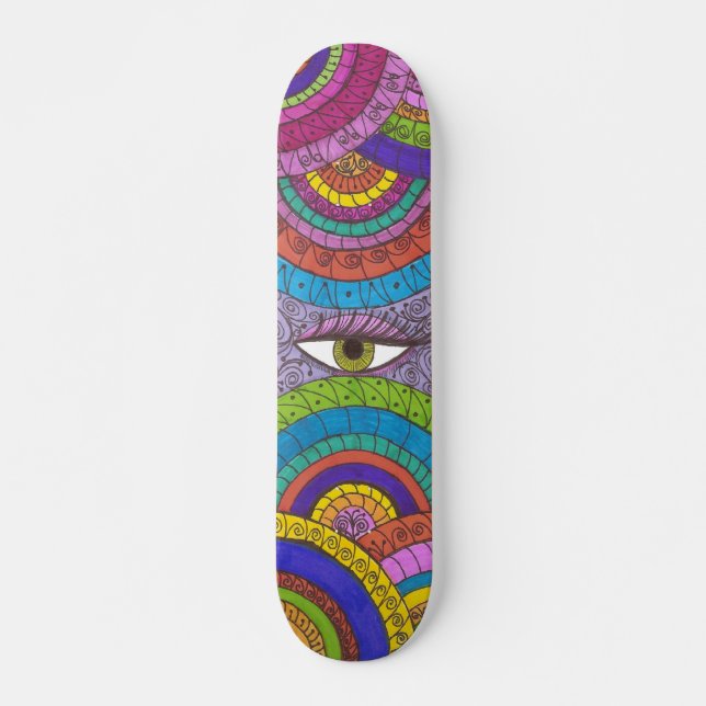 Watchful Eye Mandala Magic Sk8board Skateboard (Front)