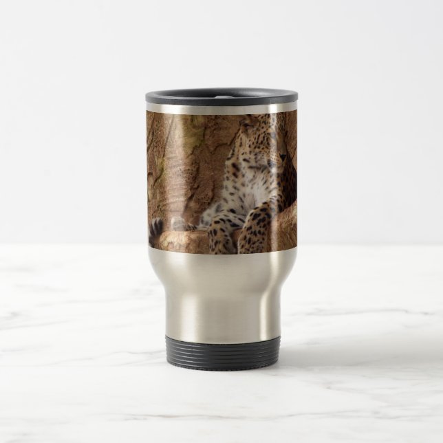 Watchful Leopard Travel Mug (Center)