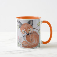 Watchful Red Fox, Oriental Design Mug by Tuzi