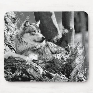 watchful wolf mouse mat