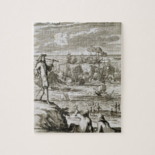 Watching a Sea Battle Through a Telescope, illustr Jigsaw Puzzle