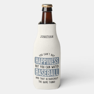 Watching Baseball is Happiness Funny Baseball Bottle Cooler