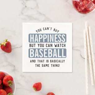 Watching Baseball is Happiness Funny Baseball Napkin