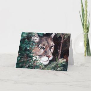 Watching Cougar Blank Card