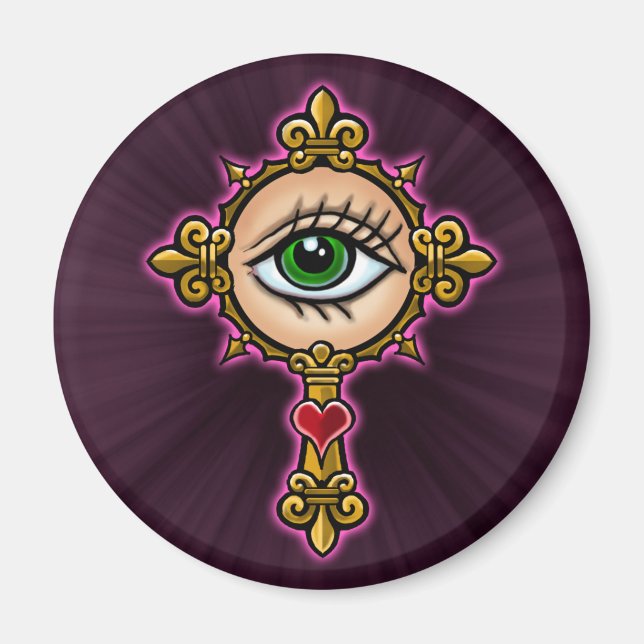 Watching Eye Cross Design Magnet (Front)