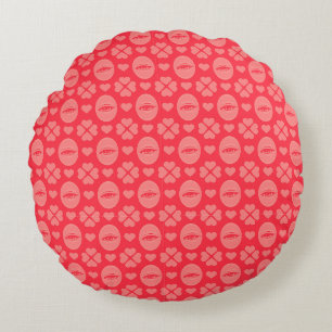 Watching Eye Heart Clover Pattern Round Cushion