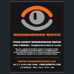 Watching Eye, Neighborhood Community Watch Advert Flyer<br><div class="desc">Watching Eye,  Neighborhood Community Watch Advertising Flyer by The Business Card Store.</div>