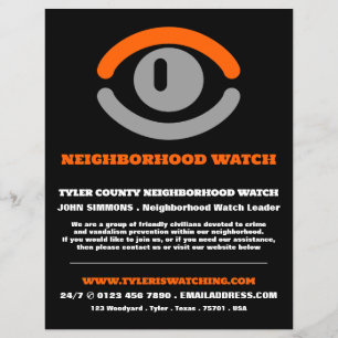 Watching Eye, Neighborhood Community Watch Advert Flyer