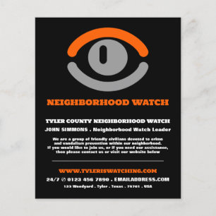 Watching Eye, Neighborhood Community Watch Advert Flyer