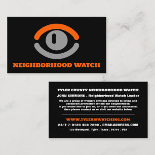 Watching Eye, Neighborhood Community Watch  Business Card